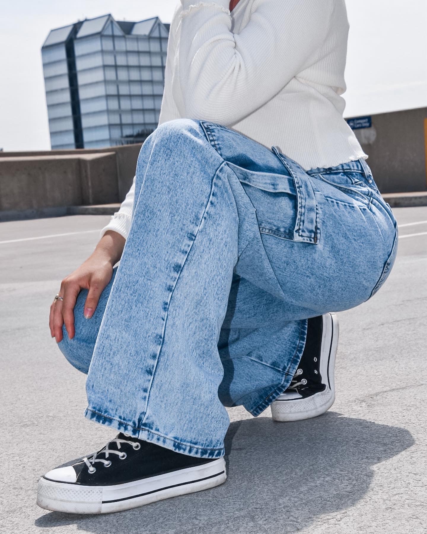 Denim Cargo Pants