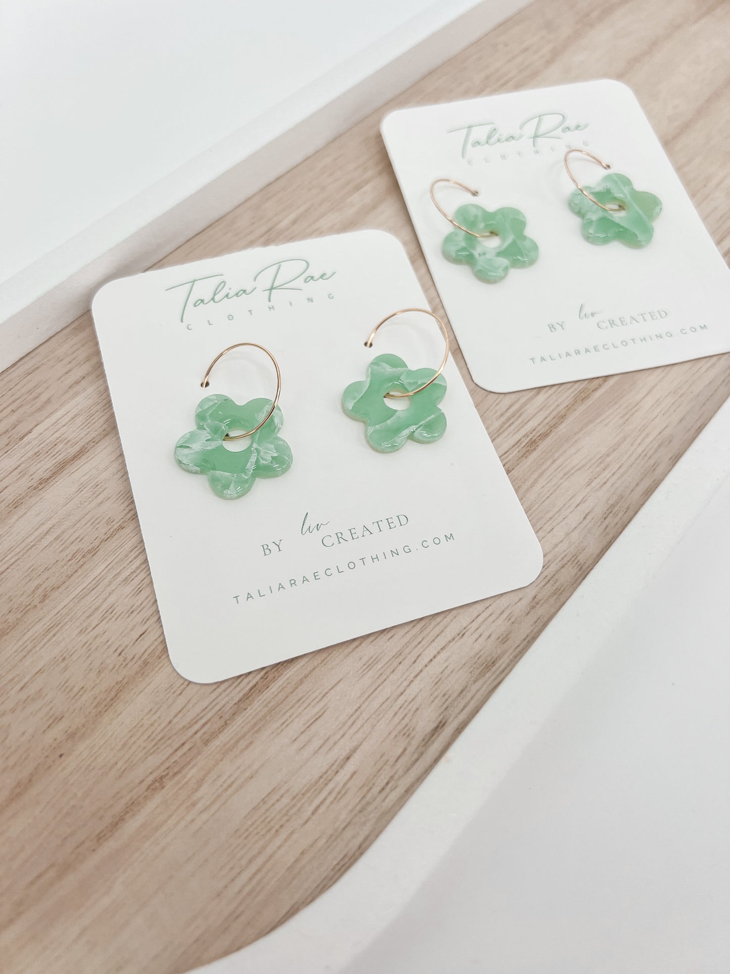 Jade Flower Hoops